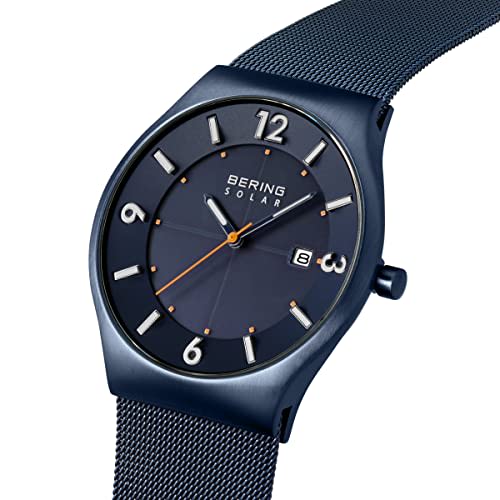 BERING Men's Analog Solar Watch, Collection Model 14440-393, Stainless Steel Strap & Sapphire Crystal, Officially Imported, 3-Year Internal Warranty,