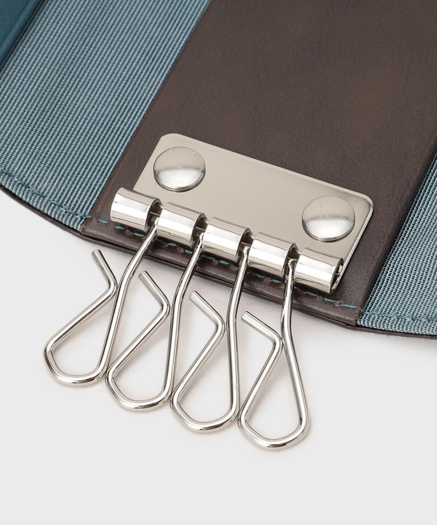 Takeo Kikuchi Key Case, Key Holder, Charm [NEW Leather Ripple] Key Case G8709491 Men's Navy (094) 00 (FREE)