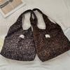 Stylish Large Capacity Suede Leopard Print Tote Bag For Women Versatile Bag Design