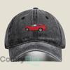 Red Sports Car Silhouette Fashion Washed Baseball Cap Hat Outdoor Activities