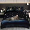 3pcs Sleeping cat pattern printed bedding set, 1*quilt cover+2*pillowcase, suitable for king bed, single bed for all seasons