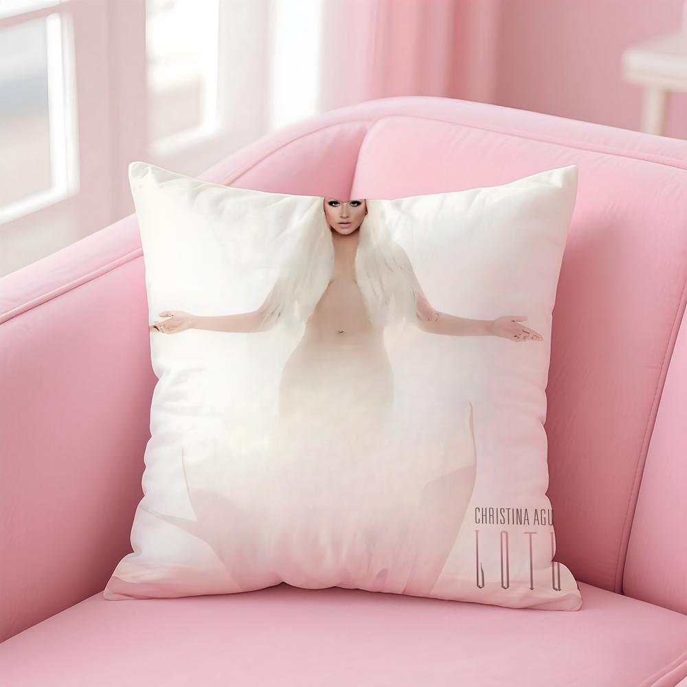 Pop American Singer CChristina Aguilera Cushion Cover Pillow Case Soft Skin Friendly Fabric Concealed Zipper