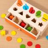 Wooden Montessori Educational Toy Color Shape Matching Coins Storage Box For Toddlers