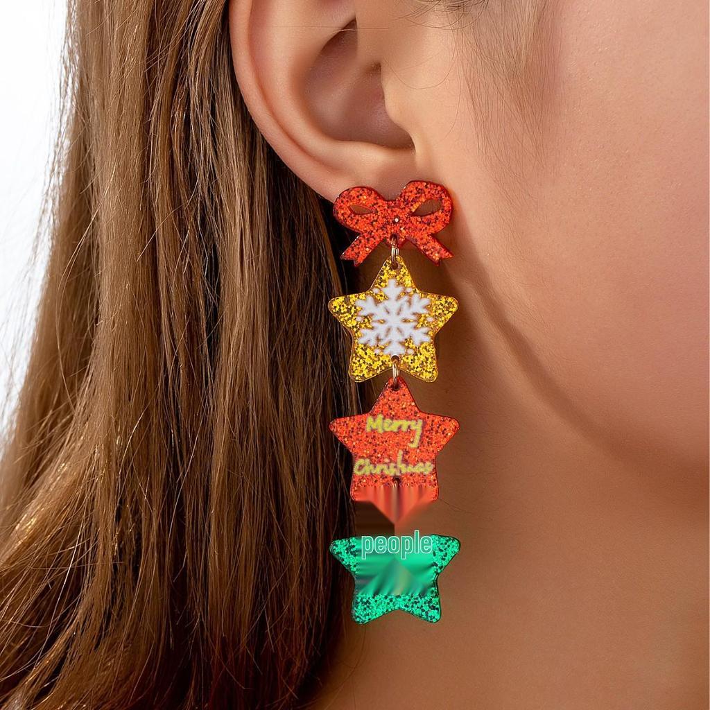 European & American Style Christmas Tree Cartoon Earrings