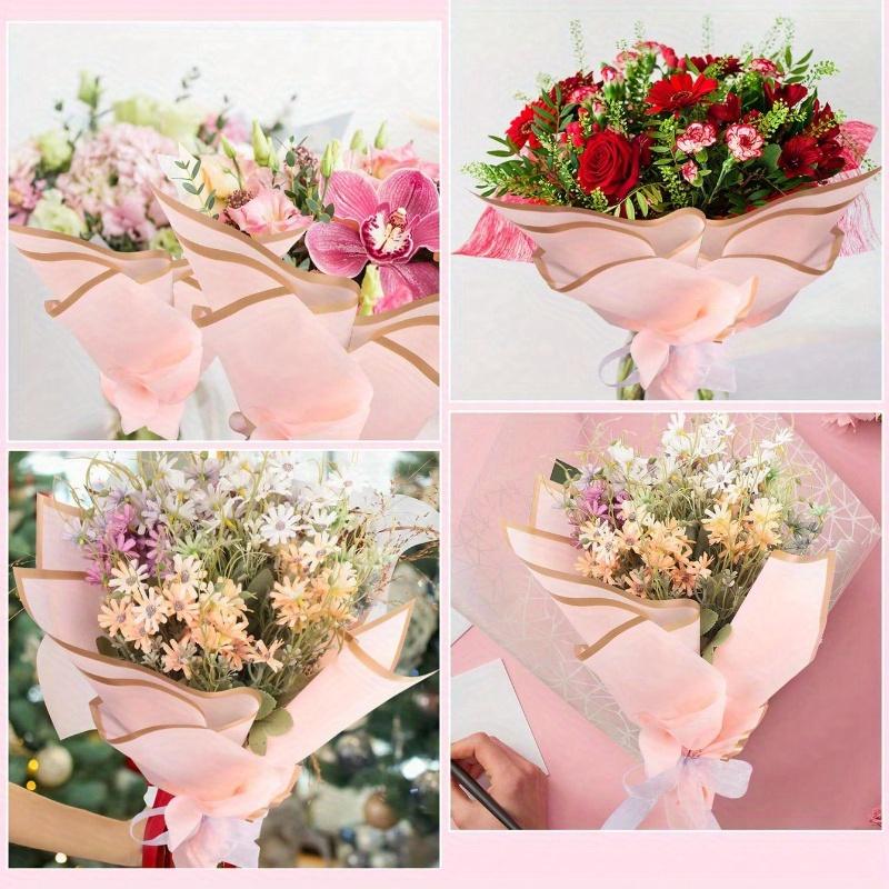 Flower Wrapping Paper, Korean Bouquet Wrap", Wrapping Paper, Tissue Paper, Bouquet Supplies, Pink Tissue Paper for Gift Bags and Wrapping