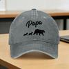 Fathers Day Papa Bear Washed Baseball Cap  Casual Sun Trucker Hat Spring Couple Women Kpop Rock Snapback Cap