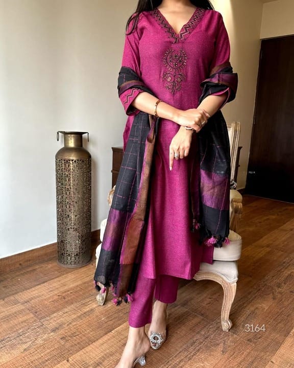 Indický dámský návrhář Kurta Pant Dupatta Set Bollywood Top Tunika Kurti Salwar Suit Dress