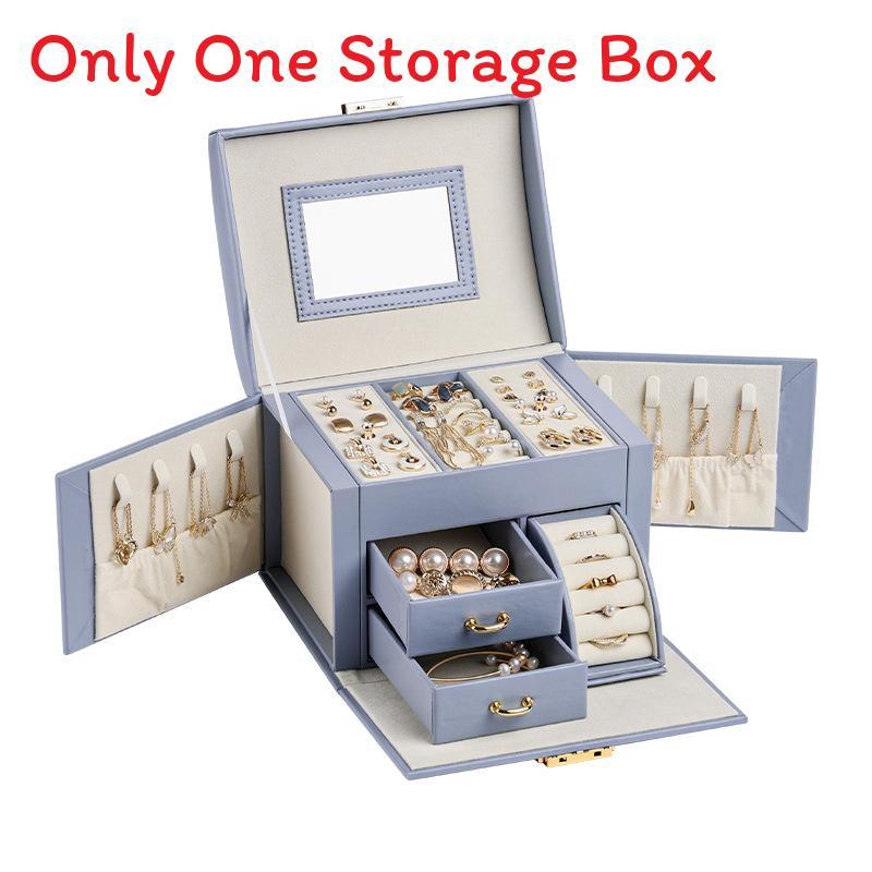 Leather Jewelry Organizer Box With Three Drawers For Wedding Gifts And Travel Souvenirs