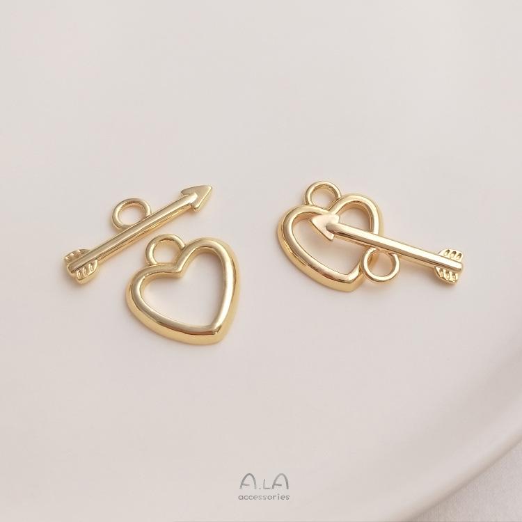 

Соединитель-застежка OT с сохранением цвета, заполненный золотом 14 карат: Сердце, Звезда, Круглая форма для изготовления украшений своими руками