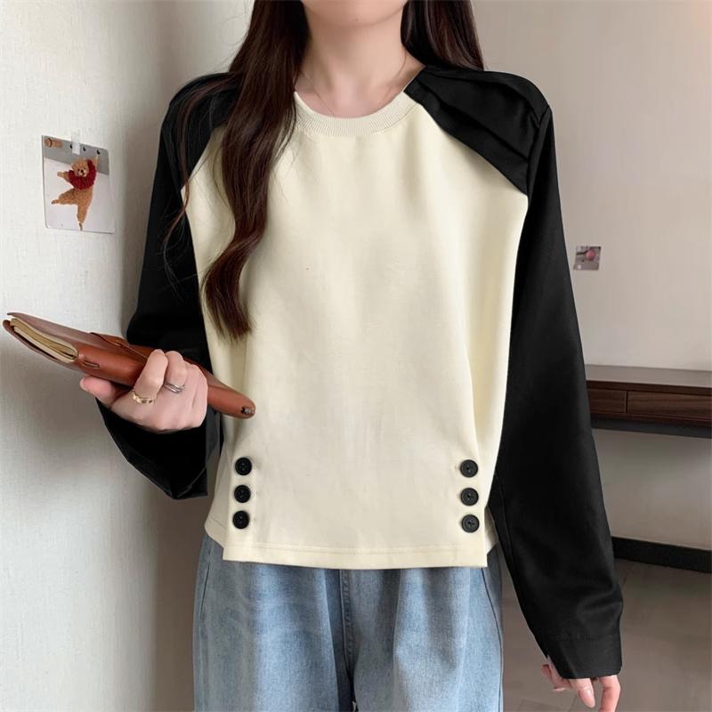 

VONDA Жіночі повсякденні блузки з довгими рукавами контрастного кольору з круглим вирізом S