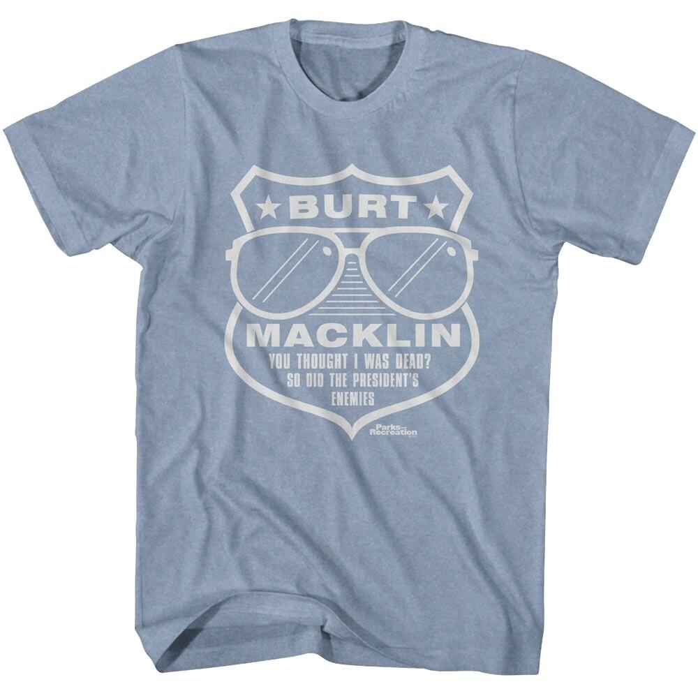 Parks and Recreation Burt Macklin Badge Men T Shirt S