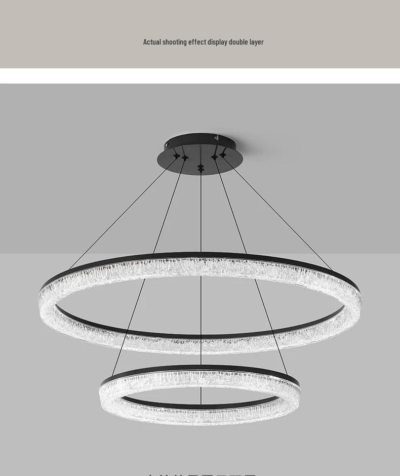 Light Luxury Italian Modern Chandelier - Grand Round Ring Nordic Lighting Fixture for Living Room or Hall
