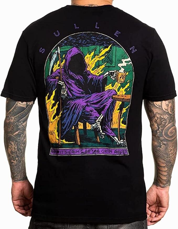 Sullen Be The Reaper T-Shirt Men s Alternative Tattoo Artist Grim Reaper SCM5169 S разноцветный