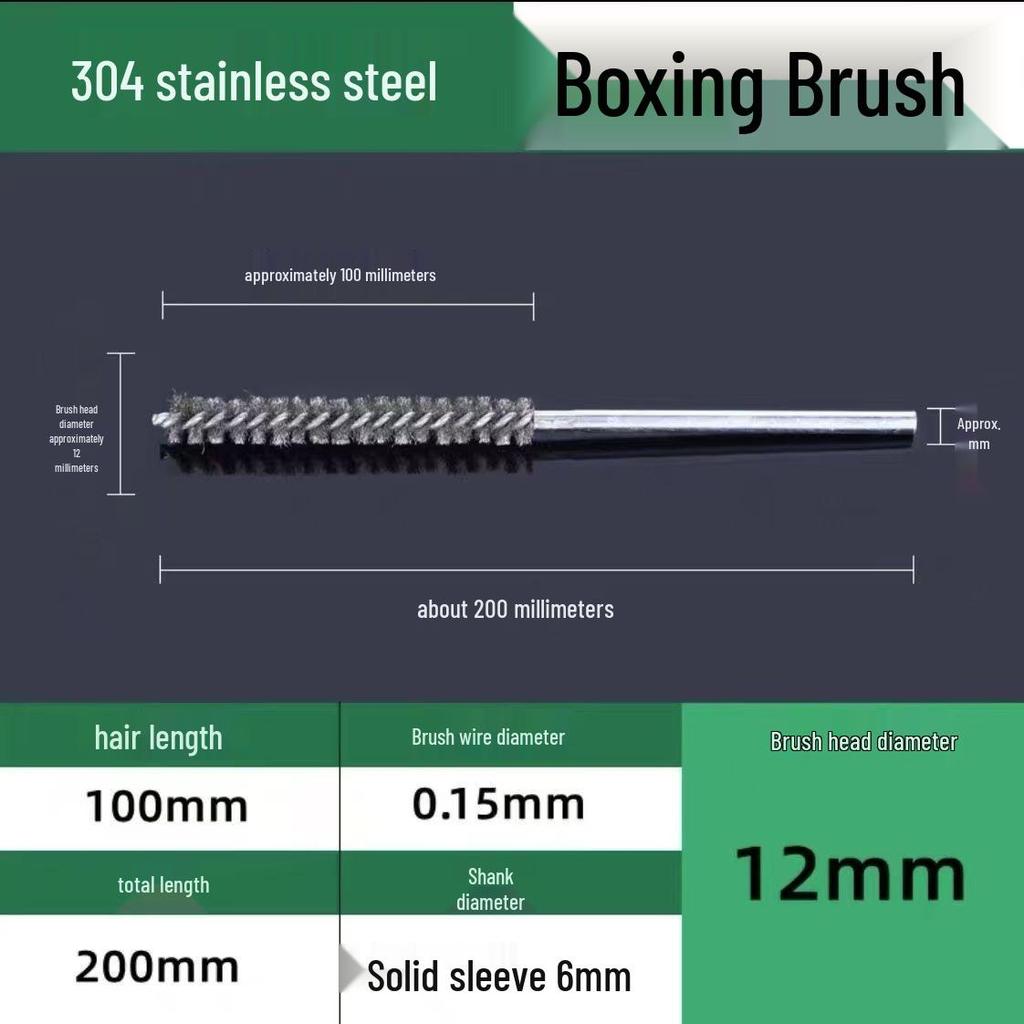Stainless Steel Pipe Brush with Handle for Deburring, Rust Removal, Polishing, and Cleaning In Extended Inner Holes.