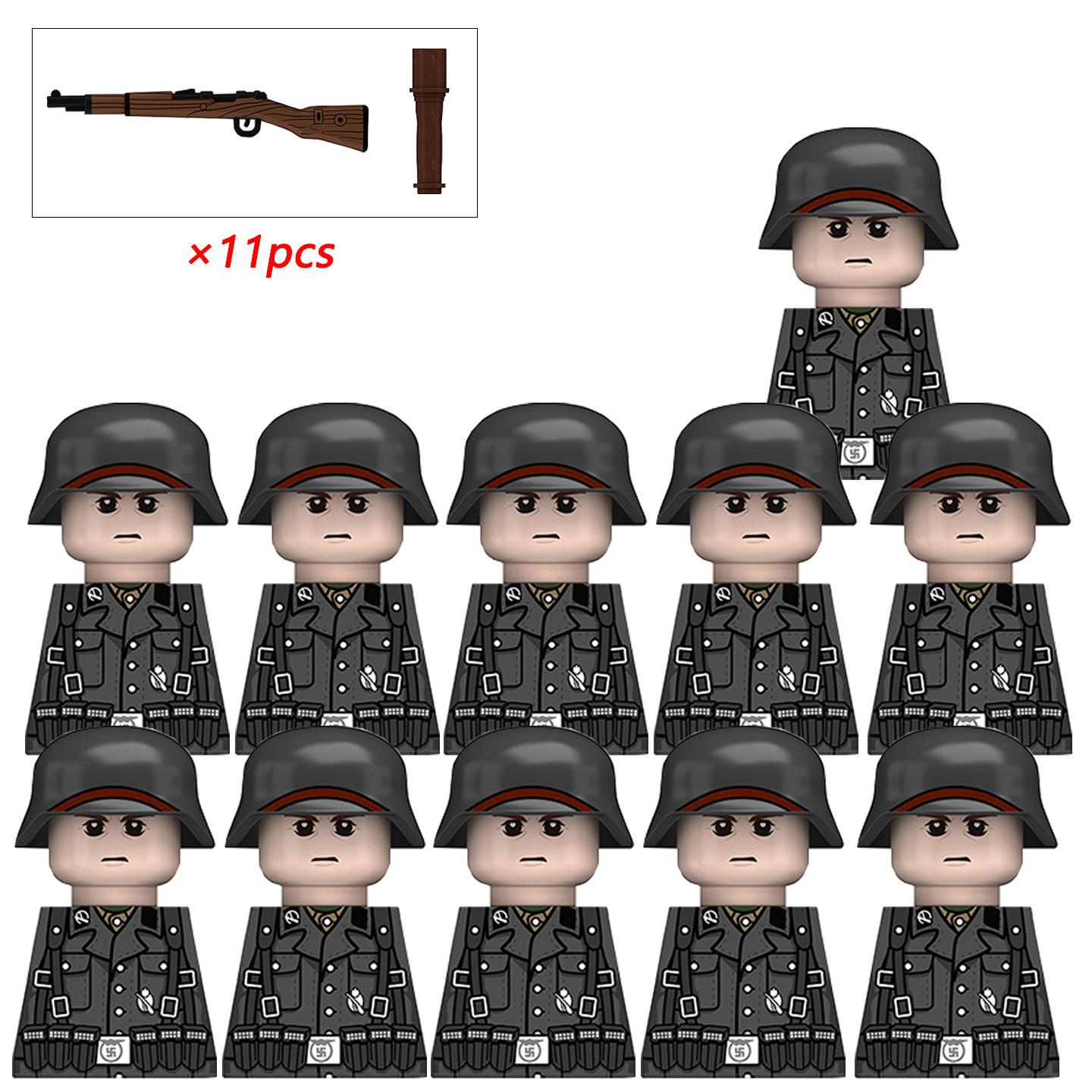 

Военный Солдат Вторая мировая война Фигурки Армии Строительные блоки Шлем Оружие Аксессуары Дети для Игрушки Подарки