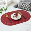 Waterproof Leather Oval Dining Table Placemat - Oil-Proof, Insulated Mat for Home & Hotel