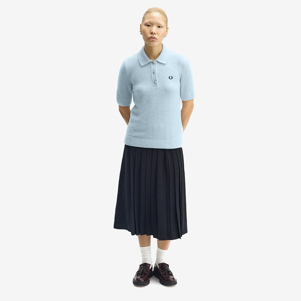 FRED PERRY [Womens] Textured Knit Shirt - Light Ice Afpf2531113-R30