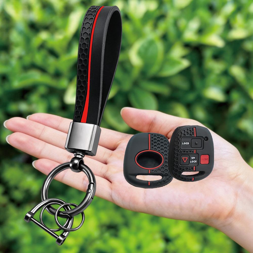 Keychain Silicone Car Key Fob Case Cover For TOYOTA CAMRY RAV4 PRADO COROLLA AVENSIS LAND CRUISER YARIS Lexus ES GS LS IS RX LX