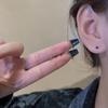 S925 Silver Needle Emerald Square Ear Hole Earrings Simple and Small Earrings Annual Earrings