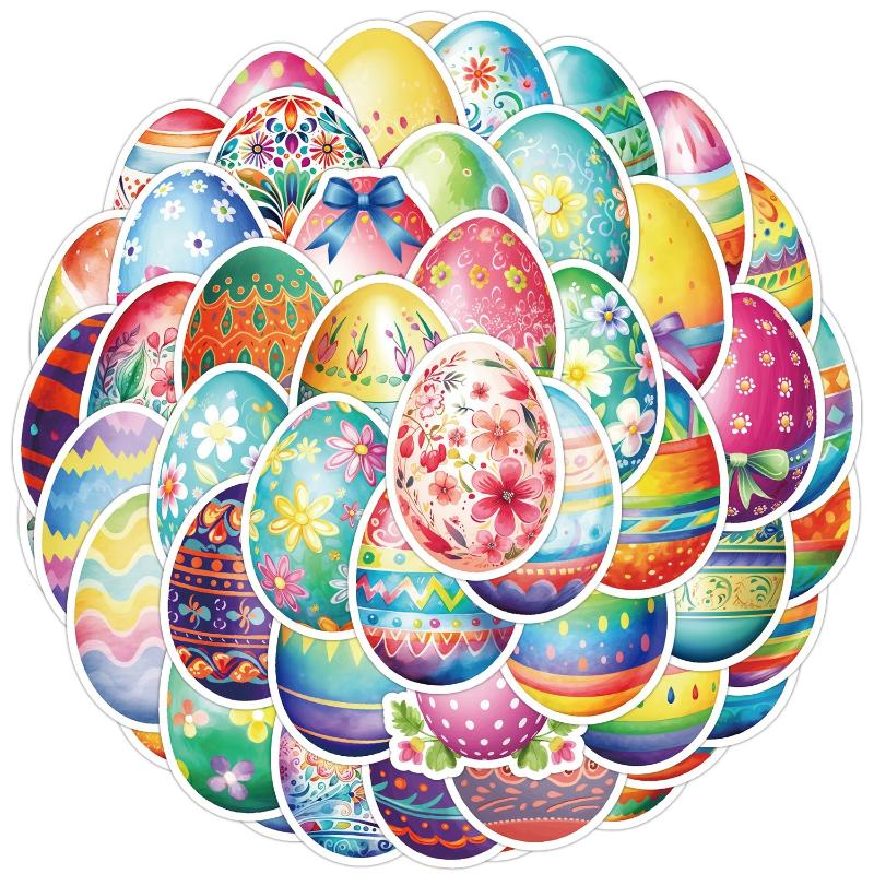 50 Stück/Set Oster Graffiti Aufkleber Niedliche Kaninchen Osterei Cartoon Festival Aufkleber DIY Gepäck Telefon Gitarre Klassisches Kinderspielzeug