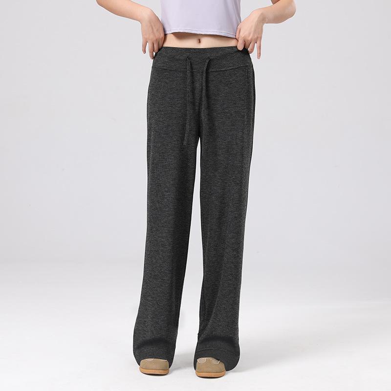 

Plus Size High-Waisted Wide-Leg Knit Pants - Slimming & Casual Korean Style XXXXL чорний
