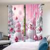 Set Of 2 Flat Printing Christmas Hot Party Curtains Pink Frosty Friends Digital Printed Polyester Drapes Decorations Use Made