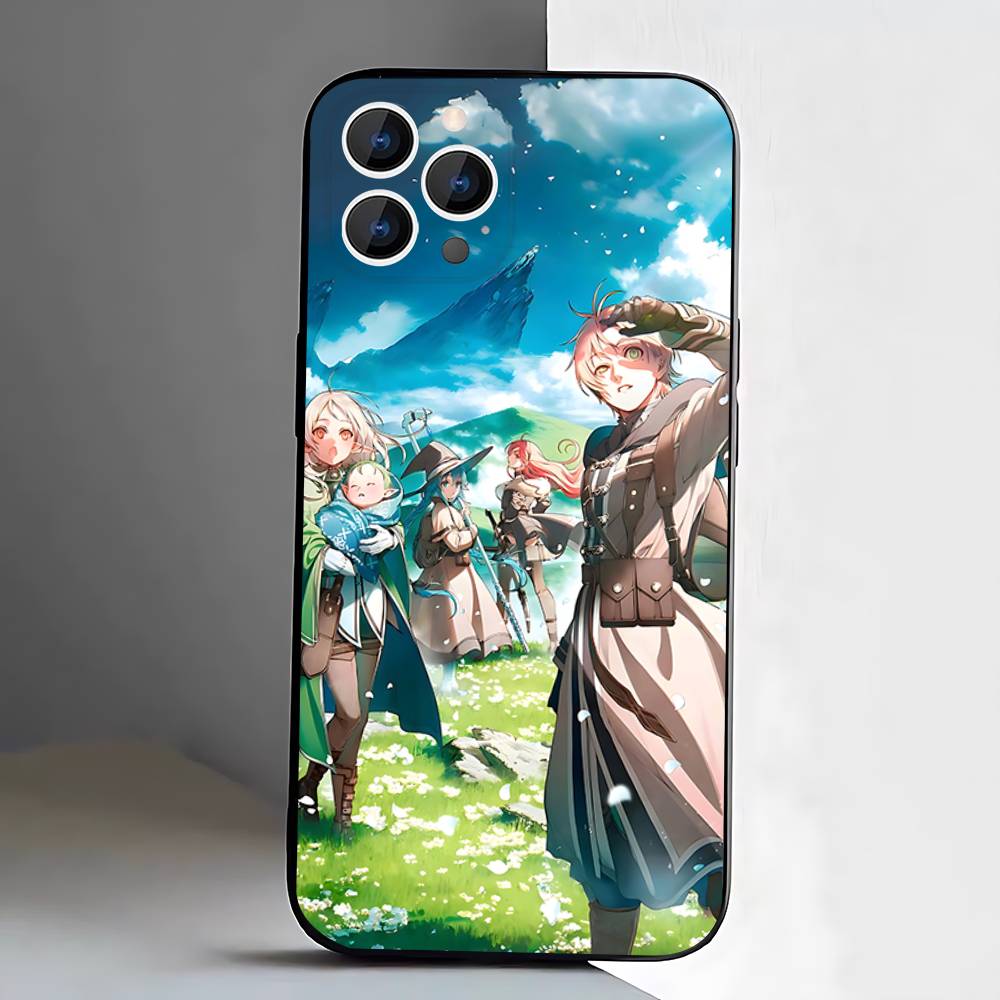 Custodia per Telefono Mushoku Tensei Jobless Reincarnation Per iPhone 17,16,15,14,13,12,11,Pro,XS,Max,XR,Plus,E,SE4,Mini Cover Morbida Nera