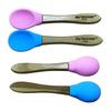 2Piece Baby Toddler Spoon Set Wooden Spoon Baby Led Weaning Soft Silicone Head BPA Free Eco Friendly Utensils Self Feeding 4-72