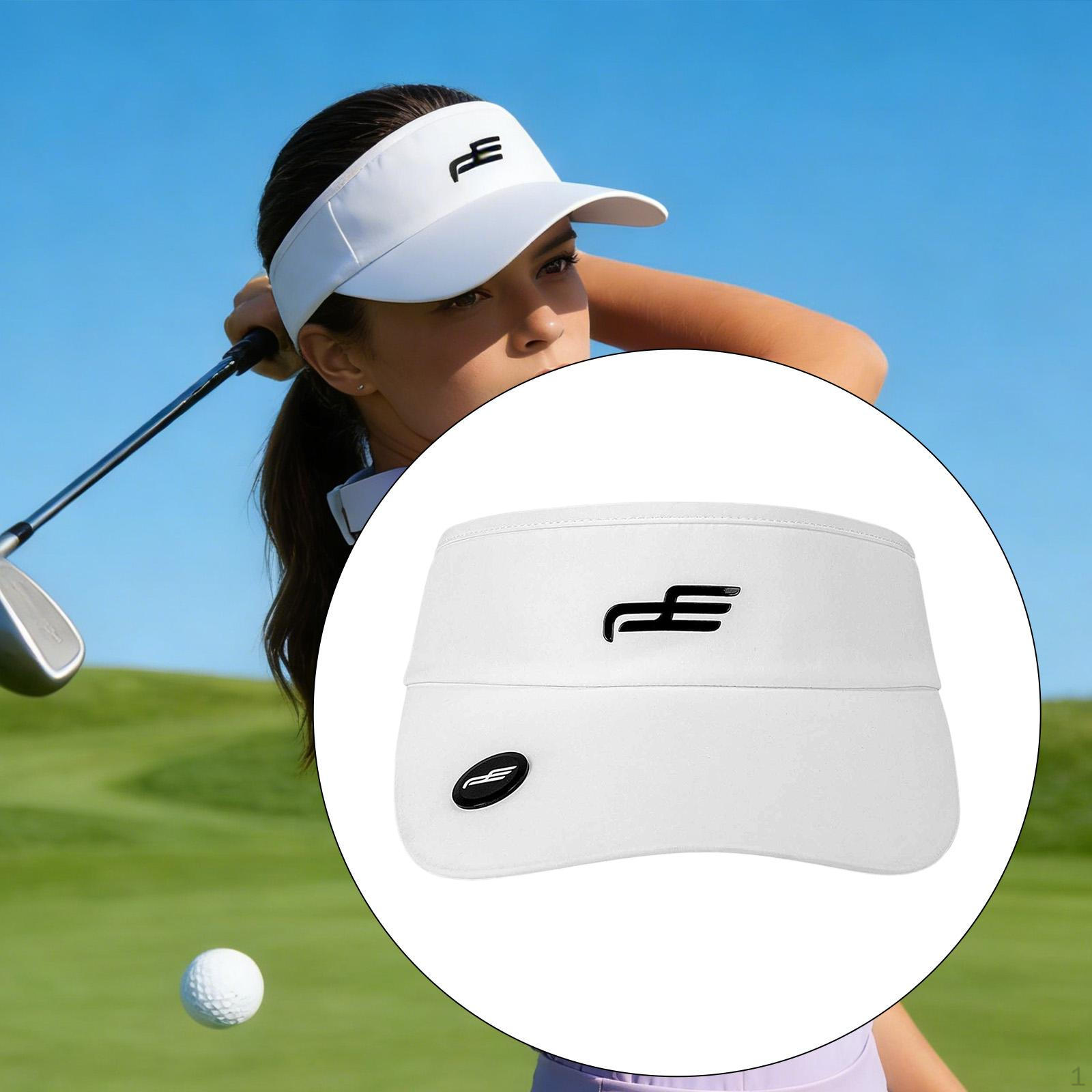 

Golf Hat Adjustable Baseball Cap with Tee Holder and Ball Marker for Camping Hiking білий