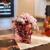 Bocal à bonbons pour fête Crâne Gothique Vase Mural, Pot à Fleurs Rose en Résine Translucide, Organisateur de Stylos de Bureau Ornement Unique, Décoration de Maison Fleurs Séchées