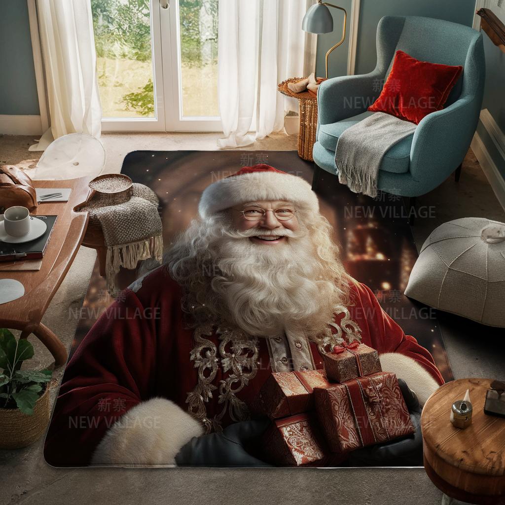 House Entrance Carpet Home Door Mat Living Room Bath Foot Bathroom Non-slip Water Absorption Rugs Bath Merry Christmas Winter