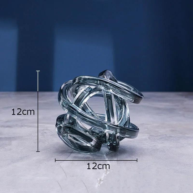 Twisted Coil Creative Transparent Glass Chain Sculpture Desk Decoration Crafts Ornaments Room Aesthetics Decor Modern Artwork