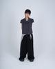 Sio Elastic Waist Stripe Pants [Black]