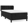 3127717 vidaXL Divan Bed with Mattress Black 100x200 Cm Velvet