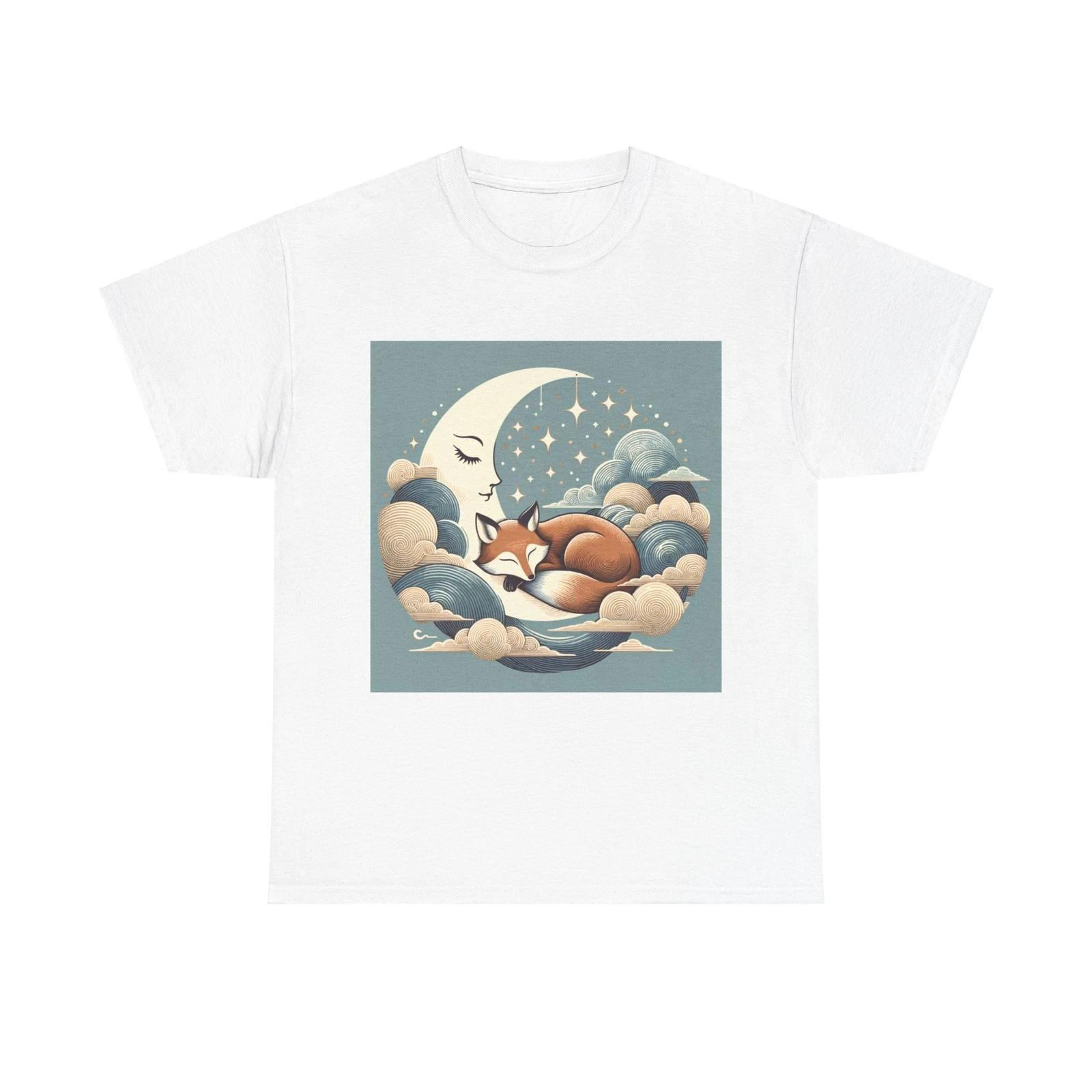 Unisex Adult T Shirt Dreaming Moonlit Fox Celestial Art S