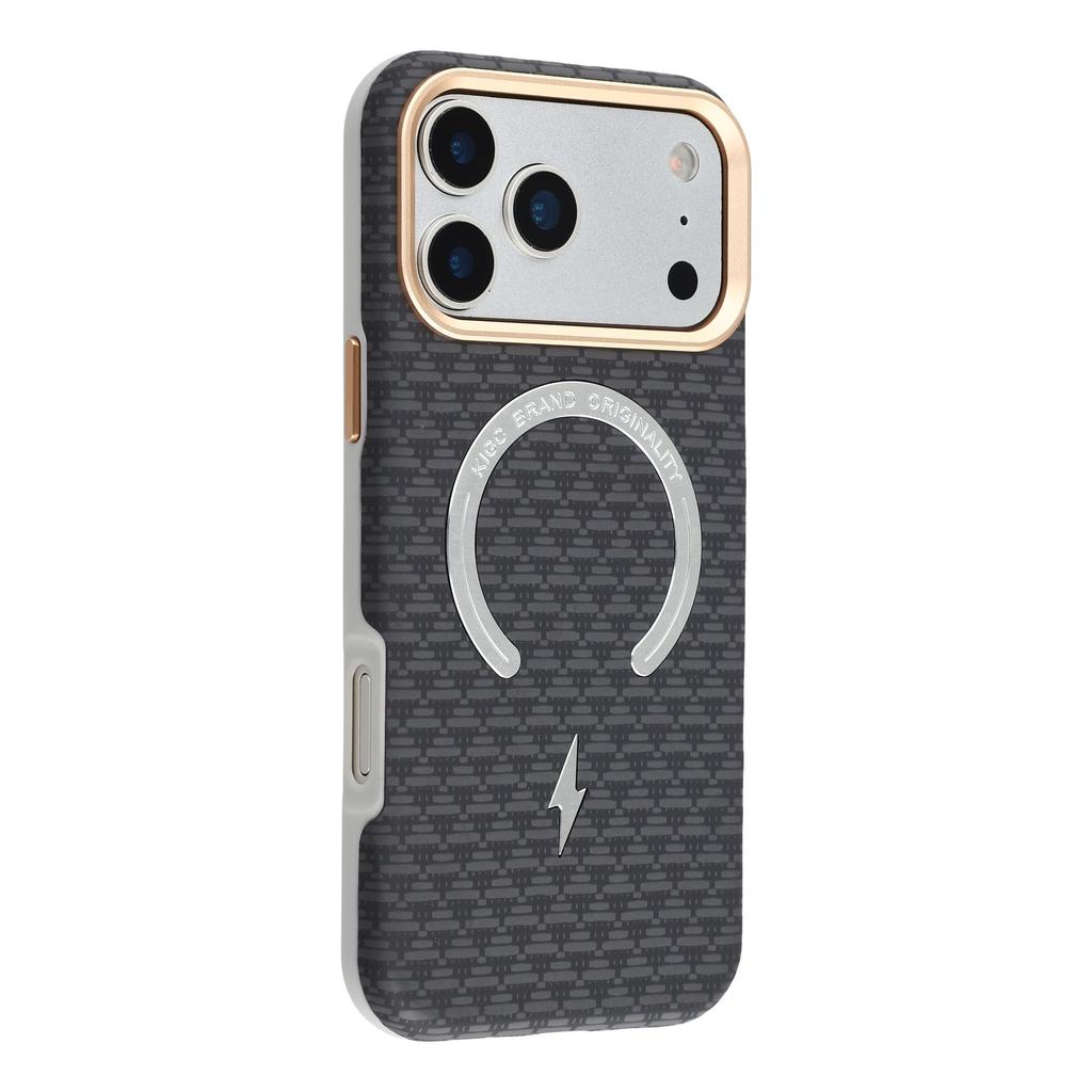 KIGC For iPhone 17 Pro Max Case Compatible with MagSafe Metal Lens Frame PC Slim Phone Cover