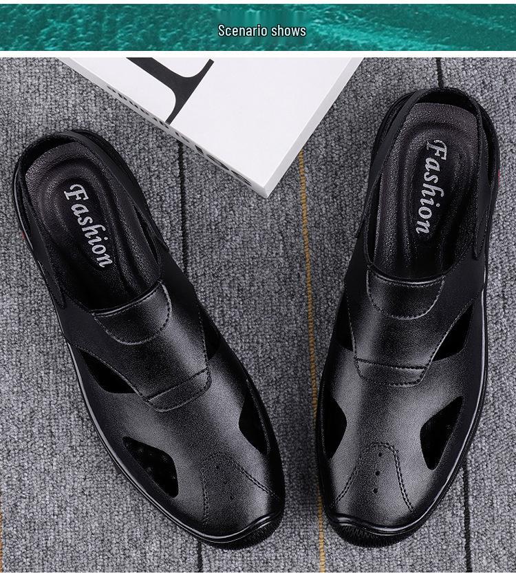 Men's Summer Breathable Cowhide Slip-On Shoes