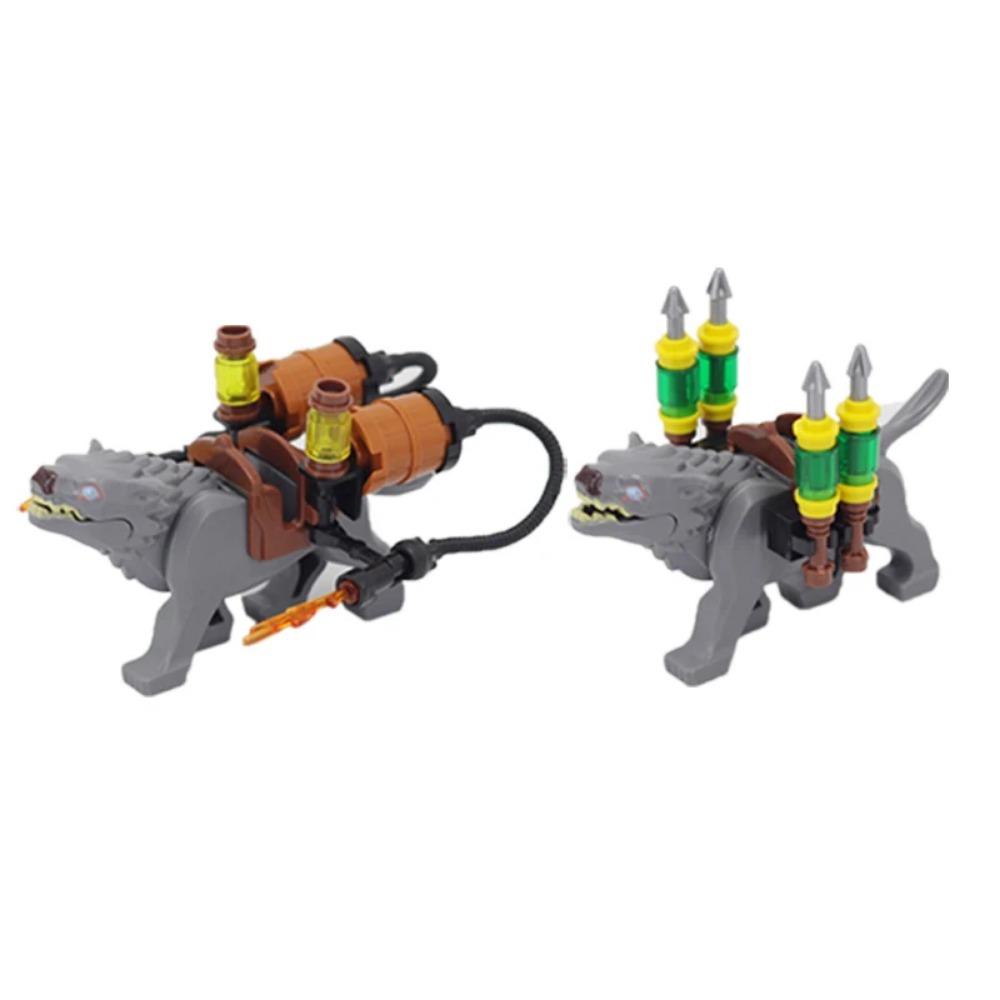MOC Animal Building Block Accessories Set Crow Parrot Peacock Eagle Flamingo Transport Horse Ox Cart Gift Brick Model Toy K001