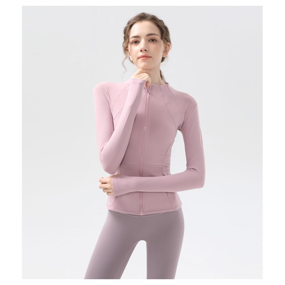 New Style, Fleece-lined Sports Fitness Yoga Jacket With A Stand Collar, Zipper, Quick-dry, Breathable, Running, Long-sleeved, Slim-fitting Outerwear