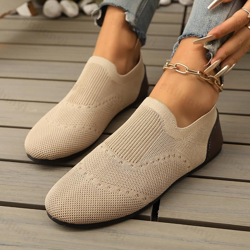 Fashion 2025 Spring New Fly Weave Design Retro Style Casual Single Shoes for Women Breathable Comfortable Soft Soled Shallow Mouth Flats