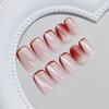 Red French cat-eye gradient fashionable removable wearable nails 30 pieces