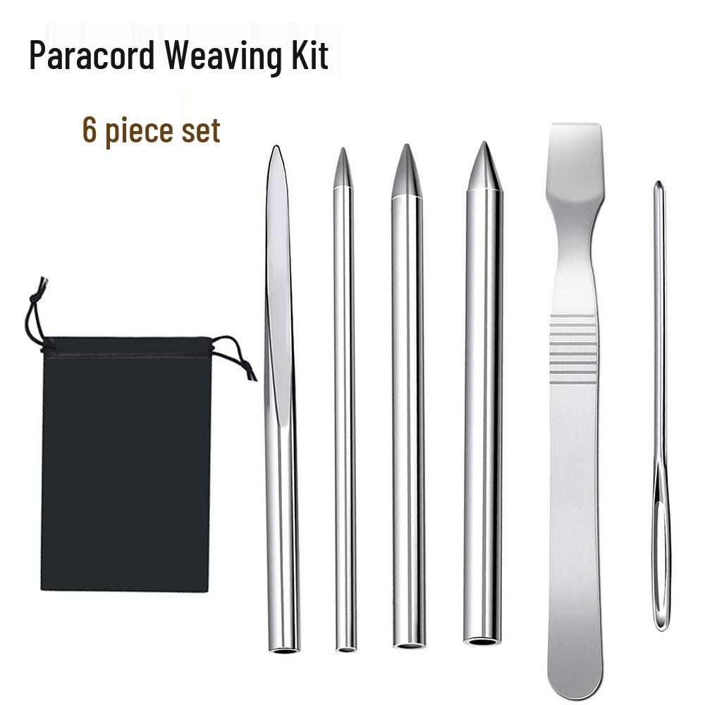 DIY Paracord Bracelet Weaving Tool Set with Steel Needle and Wood Frame