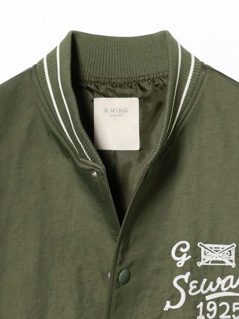 B:MING LIFE STORE by BEAMS Women's Water-Repellent Stadium Jacket, Olive, Size S