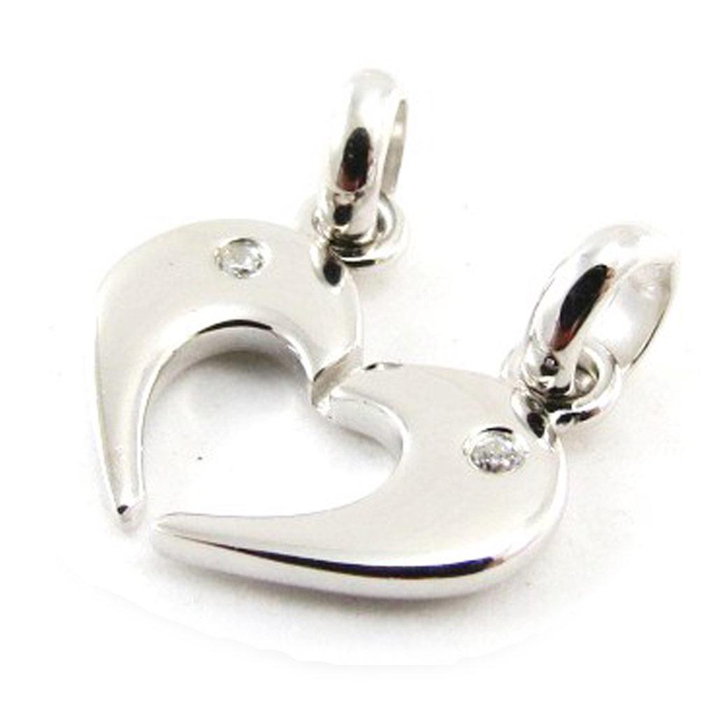 Les Trésors De Lily [J2054] - Silver Pendant 'Love', Silver-white (rhodium-plated) Breakable - 15x14 Mm