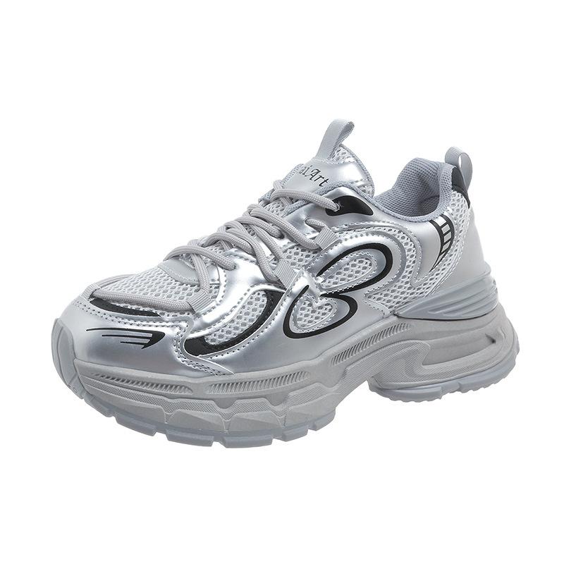 

202 dad shoes women s fashion autumn new platform casual ins versatile breathable mesh running sports shoes 40 сірий колір