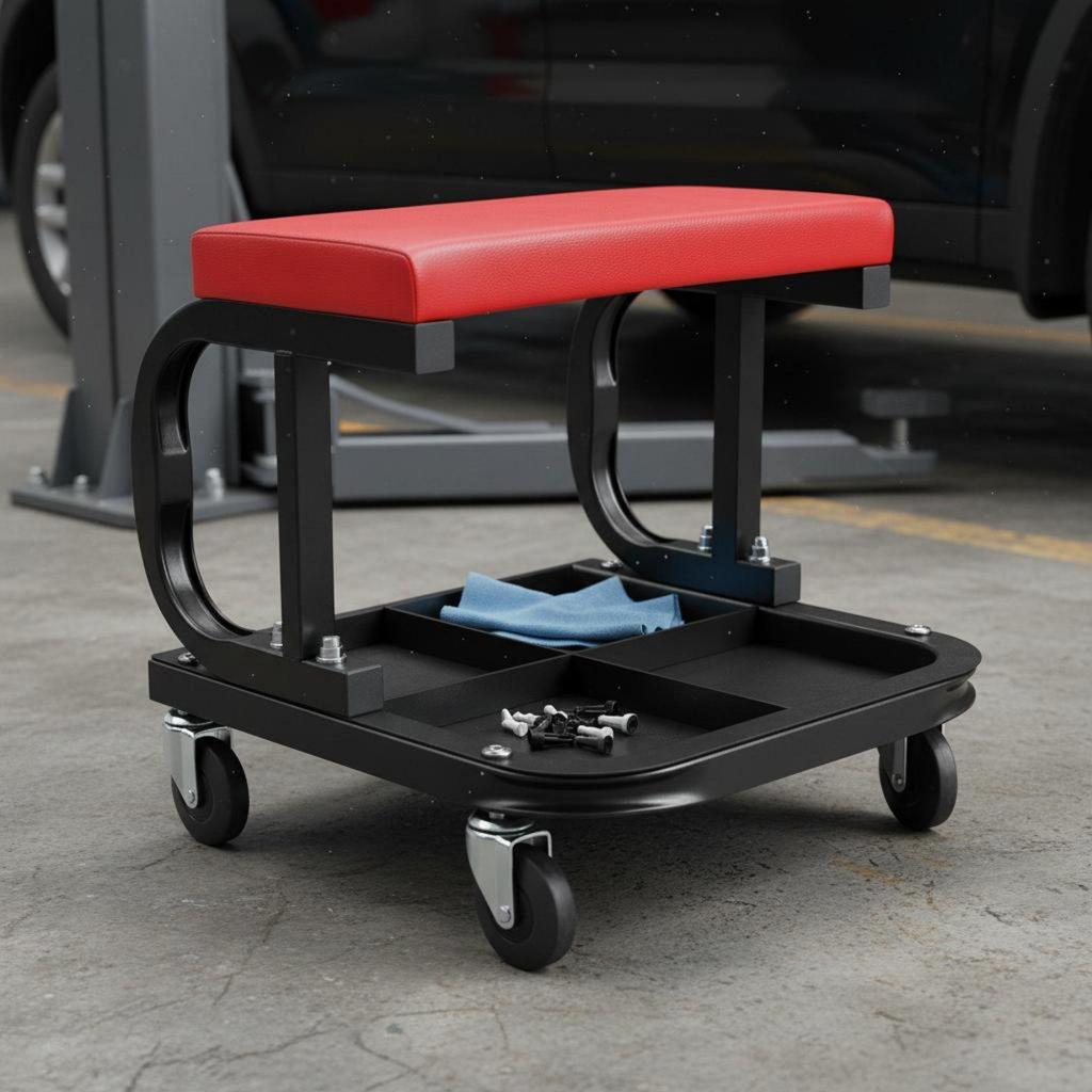 Rolling Technician Seat Versatile Wheeled Thickened Frame Car