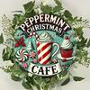 Vintage Christmas Mint Coffee Cake Iron Sign X Inch Round Aluminum Tin Decor for Kitchen Cafe Dessert Shop