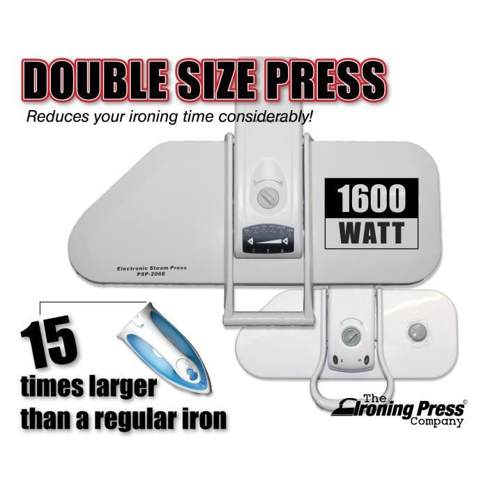 Presse À Repasser À Vapeur Avec Support - Taille Double (80cm X 31cm, 1.600watt) Pour Un Repassage Rapide + De Nombreux Accessoires