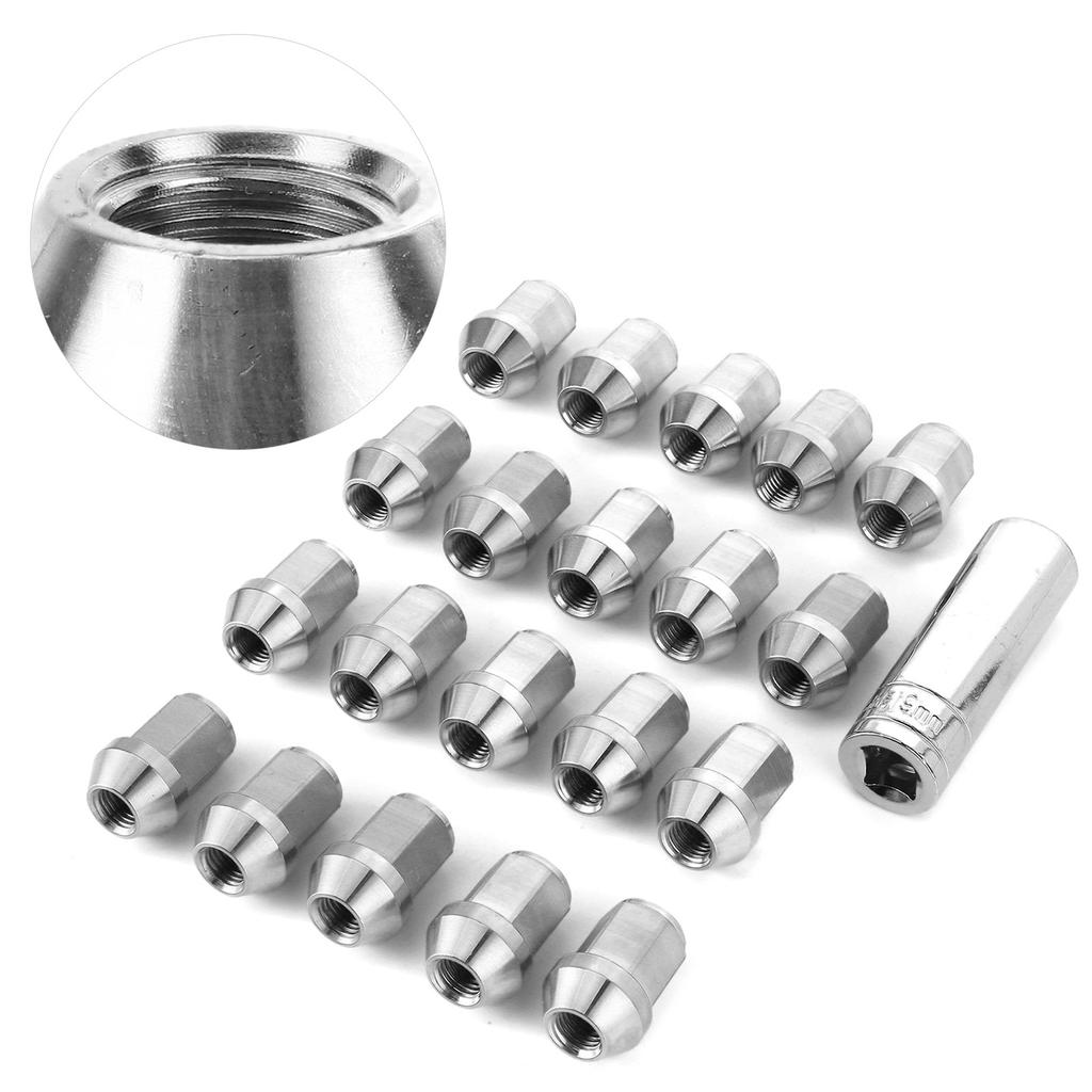 20pcs Stainless Steel Wheel Lug Nuts M12x1.5 Thread Universal Auto Car Accessories