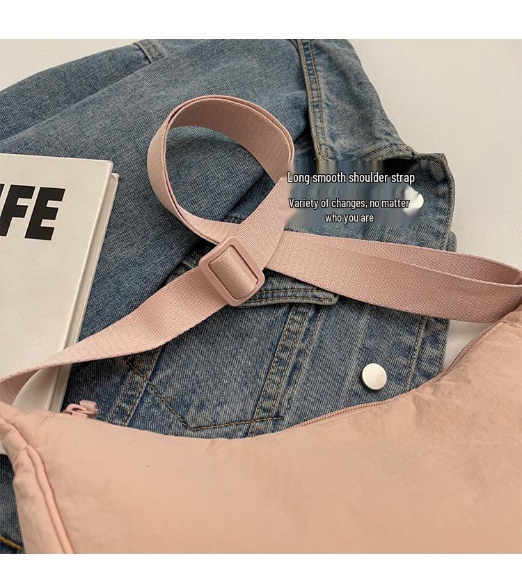 Women's Versatile Small Nylon Crossbody Dumpling Bag - Solid Color Shoulder Bag